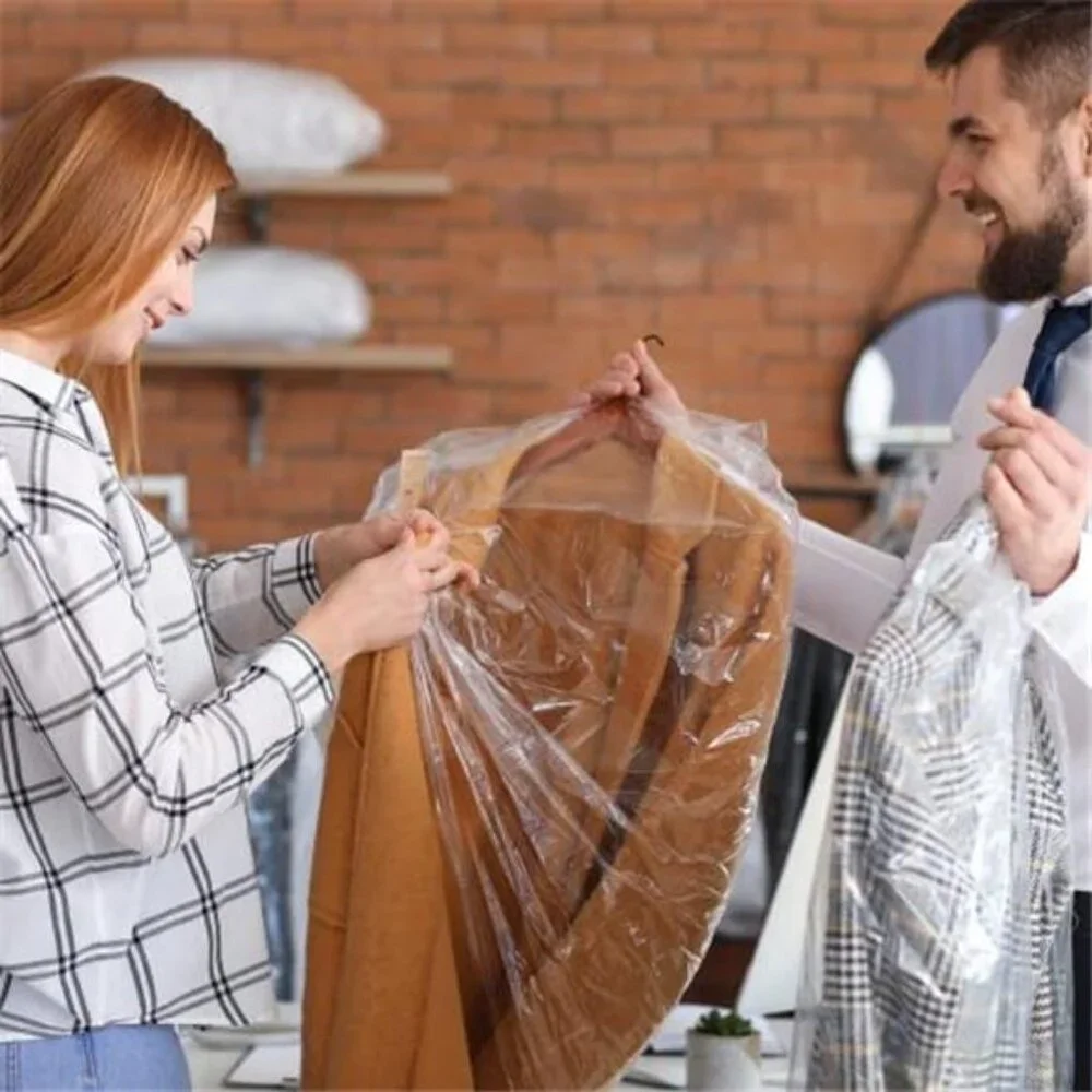 20 Pack Clear Garment Bags Hanging Clothes Covers Dustproof Dry Cleaner Storage